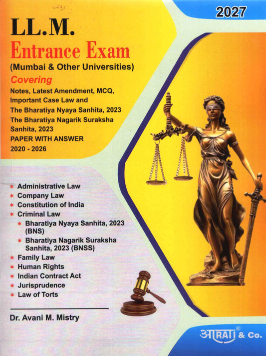 LLM Entrance Exam by Dr. Avani M. Mistry - Aarti & Co. book cover